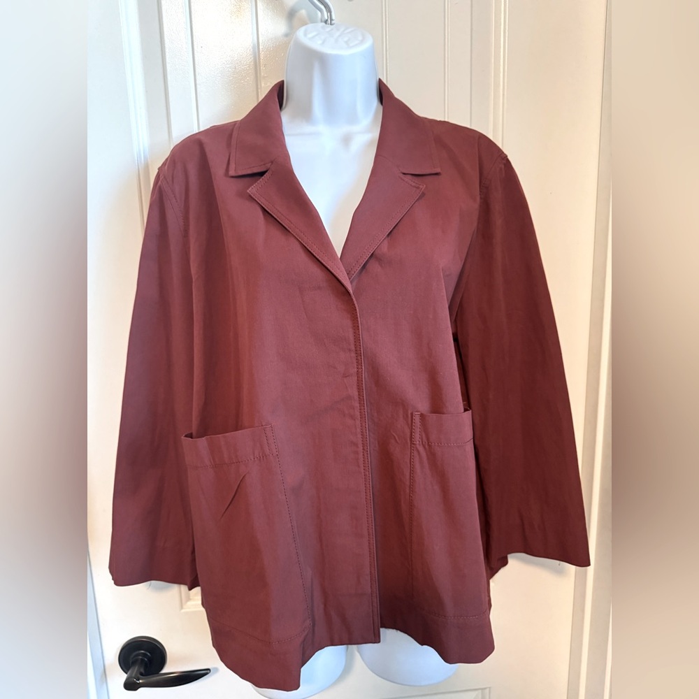 NWOT Lafayette 148 New York Long Sleeve Layken Notch Lapel Jacket in Redwood, M